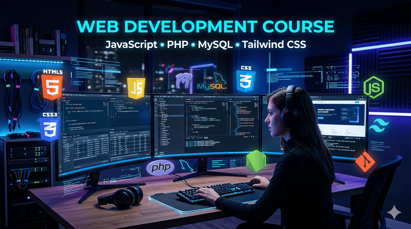 Web Development with JavaScript, PHP, MySQL & Tailwind CSS